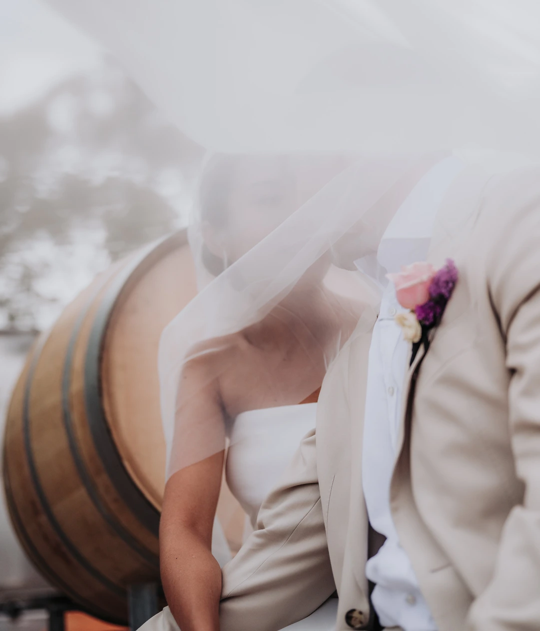 Couple under a veil